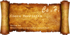 Csere Henrietta névjegykártya